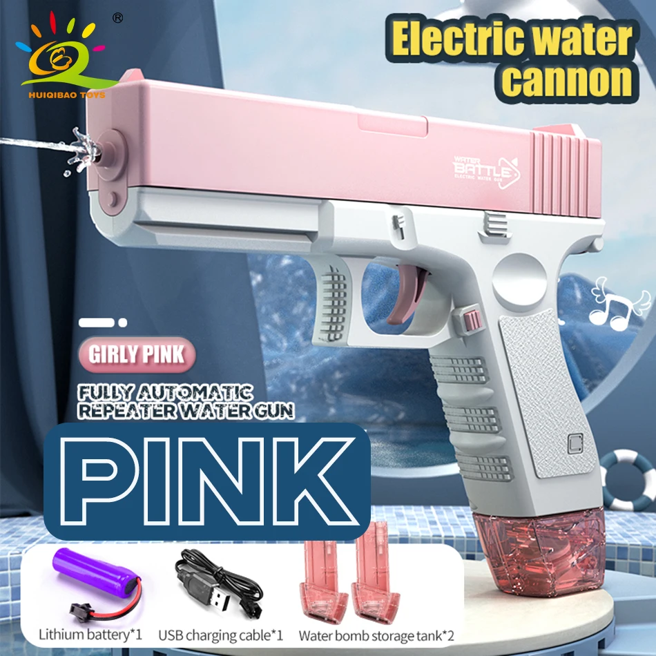 HUIQIBAO Die Wasserpistole ist ein elektrisches Wasserspielzeug, das für Strände, Schwimmbäder, Schwimmen und Outdoor-Aktivitäten geeignet ist.