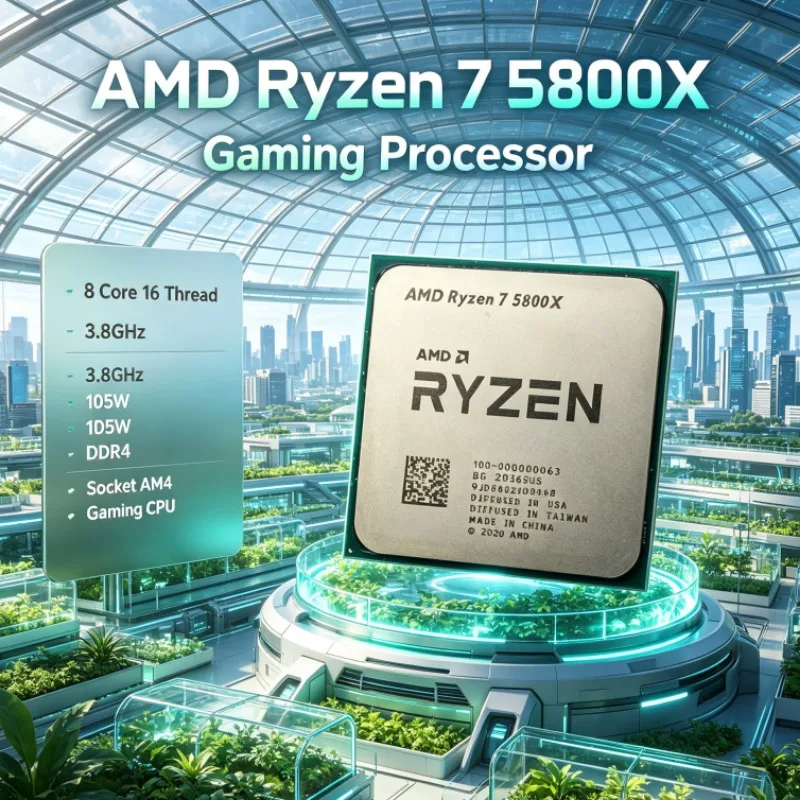 AMD R7 5800X Desktop CPU 3.8GHz 8-Core 16-Thread Socket AM4 7nm 32M L3 Processor Type-C