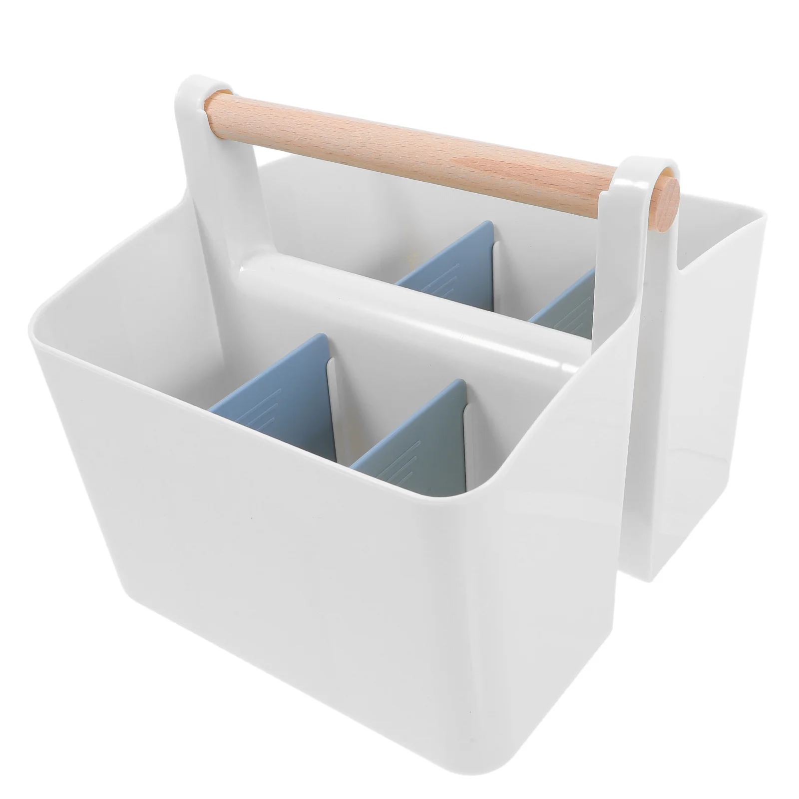 Wooden Marker Storage Box Art Supplies Organizer Cosmetics Craft Stationery Tote Portable Divided Container For School Desk Home