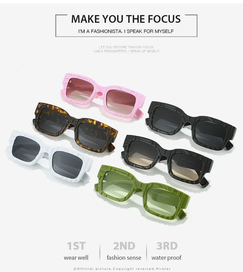 Personalisierte Sonnenbrille mit quadratischem Charakter, literarische Jelly-Farbe, Hipster-Street-Style-Sonnenbrille, Alltagsaccessoires für Damen – Detail 3