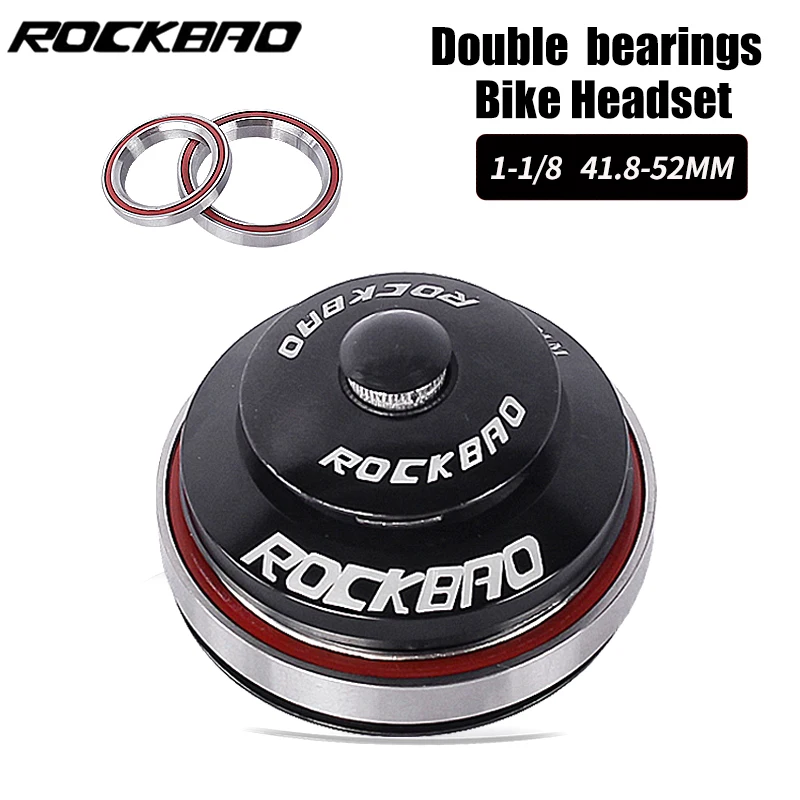 ROCKBAO MTB Bike Road Bicycle Headset 41.8-52MM 2 Bearing CNC 1 1/8-1 1/2