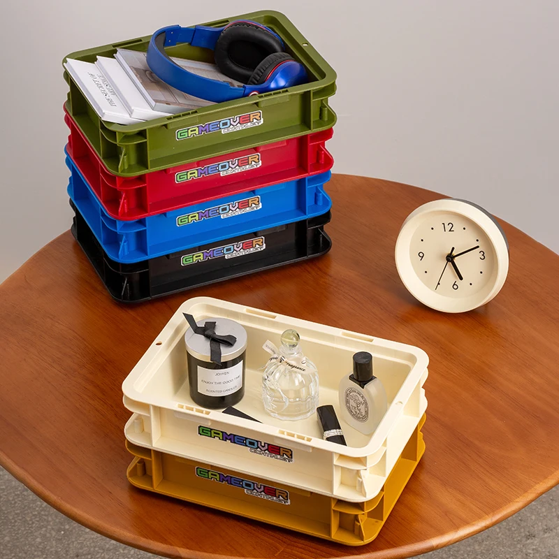 

Stackable Storage Box Industrial Style Picnic Camping Case Multifunctional Sundries Organizer for Desktop Clutter Storage Bins