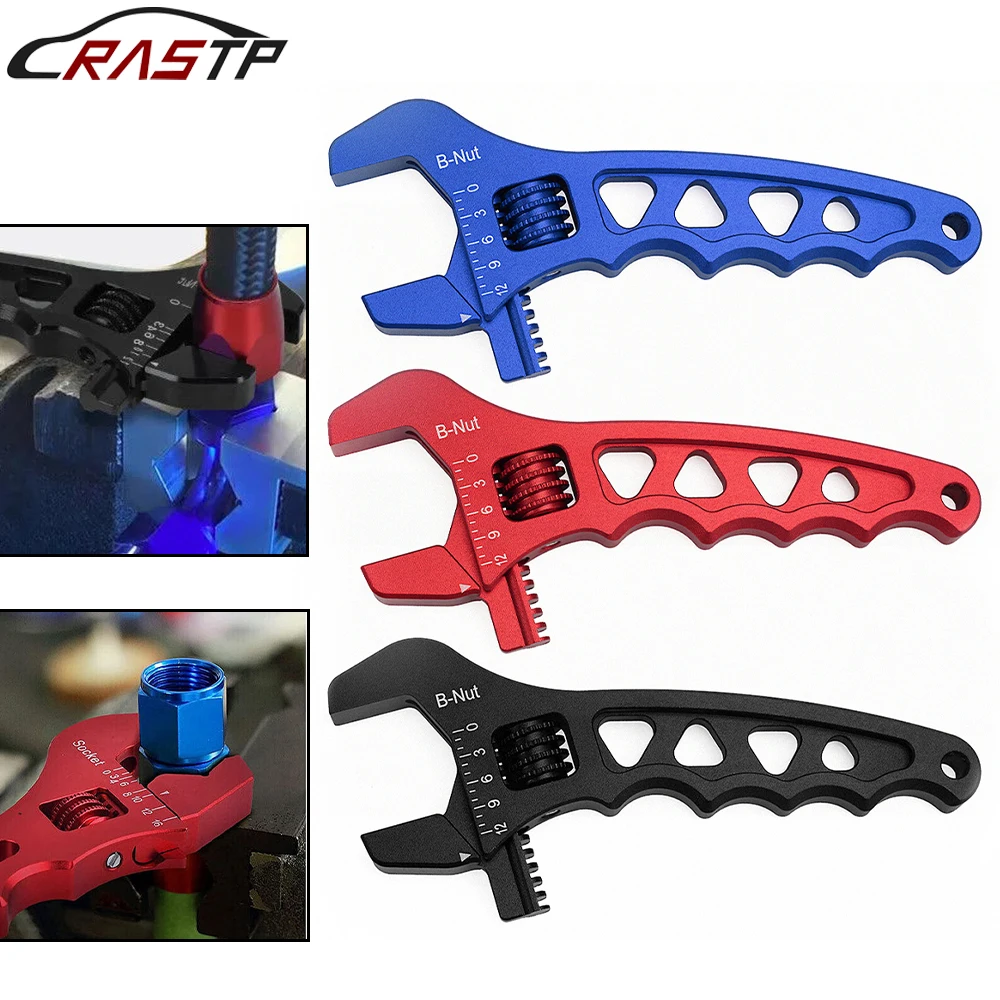 RASTP-New Aluminum 3AN-12AN Adjustable AN Wrench Tool Anodized Spanner For Hose End Fitting RS-OFI085