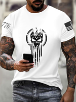 Fashion Men's Skulls Pattern T-Shirts Summer Short Sleeve 3d Printed Street Hip Hop Male Tee 6XL Plus Size Casual Tops