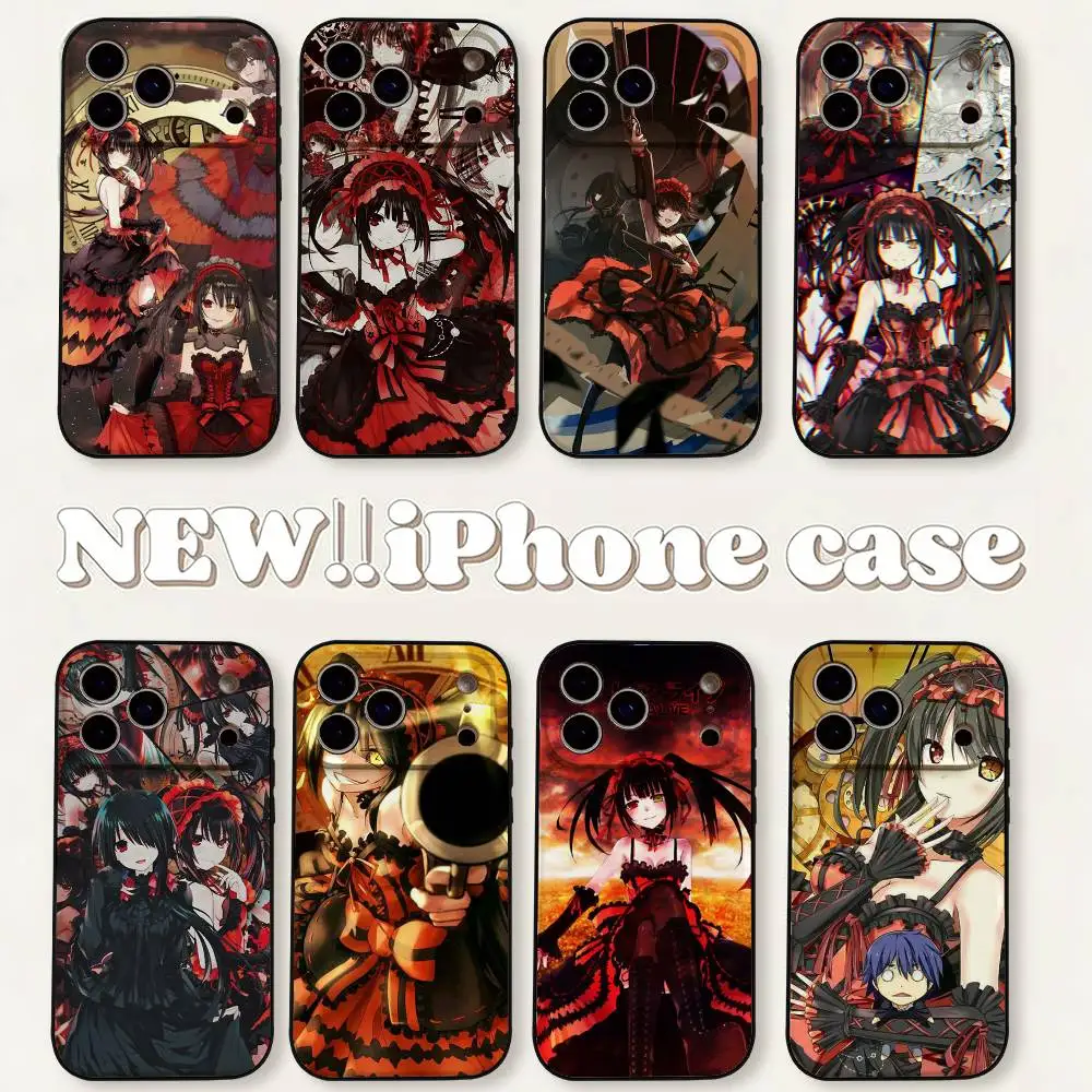 

Kurumi Tokisaki D-Date A Live Phone Case For IPhone 1716 15 14 13 Pro Max 11 12 Mini X Xs XR Black Silicone Cover