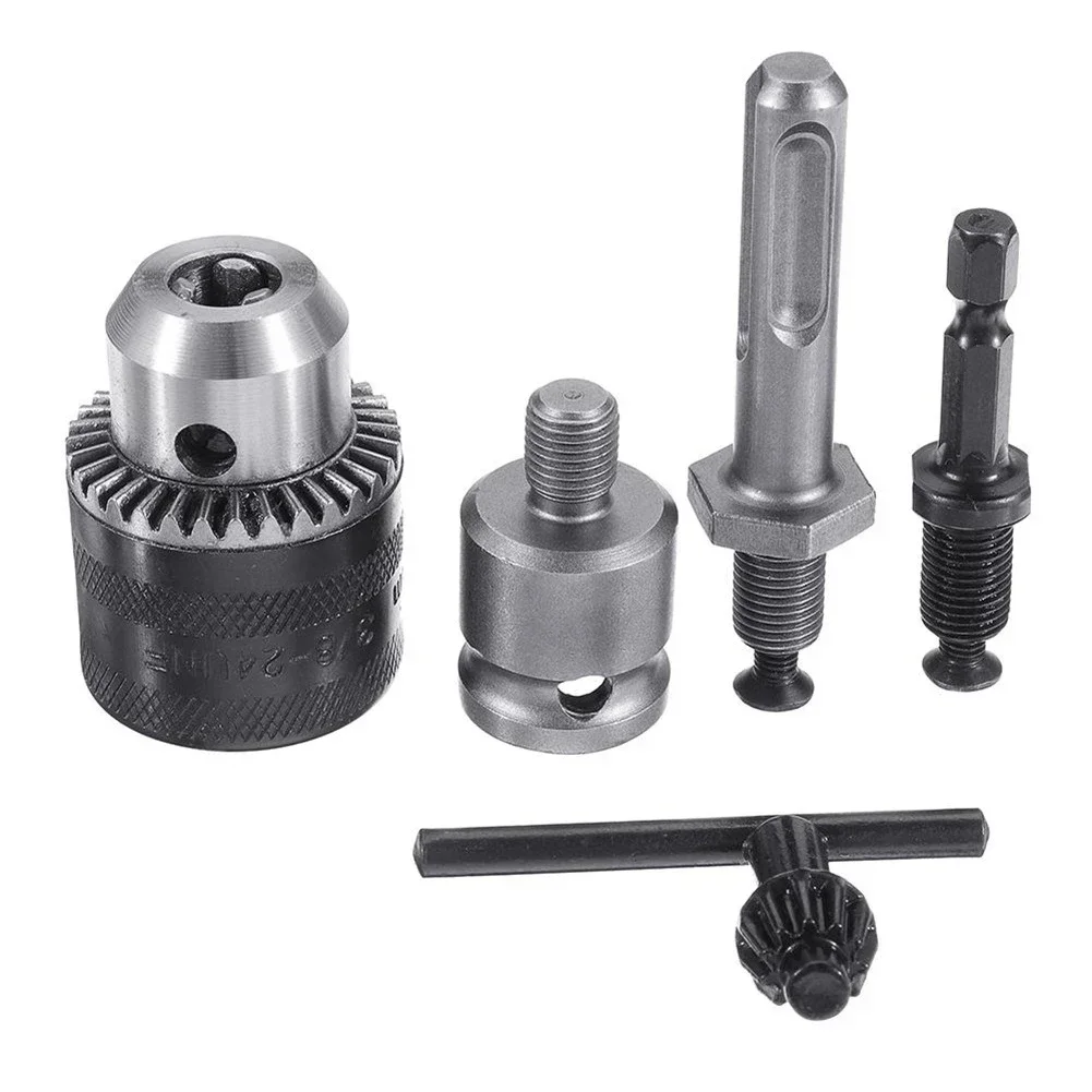 1.5-10mm 3/8-24UNF Drill Chuck Set Electric Wrench Conversion Head Hex Post Round Shank Post Impact Driver Wrench Connecting Rod