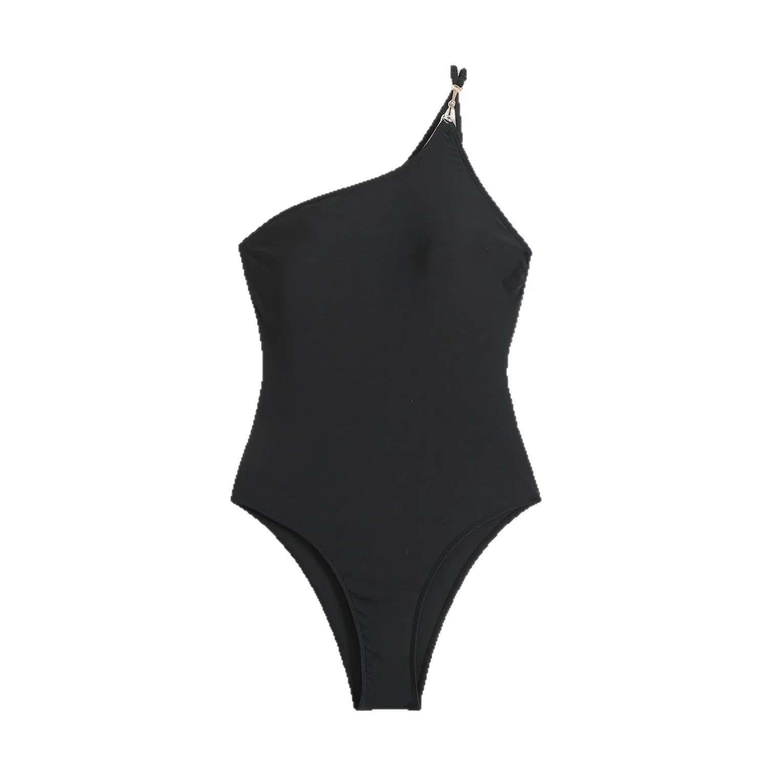 Traje de baño negro de una pieza, novedad del 2025, traje de baño de un hombro con espalda baja, traje de baño para mujer, Monokini de Surf, traje de baño acolchado, trajes de baño