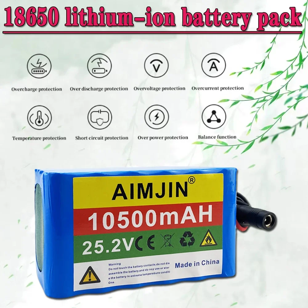 

6s3p 24V 10.5Ah battery pack 25.2V 10500mAh BMS electric bicycle toy car 18650 lithium ion battery pack