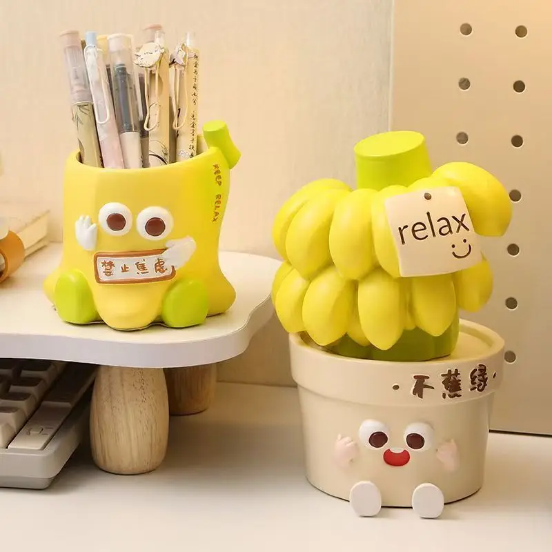 Cartoon resin ornaments, refuse anxiety, learn easily, office decorations, high school entrance examination