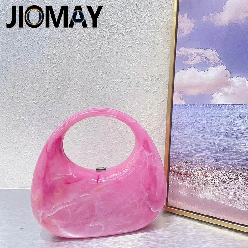 

JIOMAY Amber Acrylic Goose Egg Purses For Women Luxury Designer Handbags New Design Fashion Party Clutch Bags Evening Clutch Bag