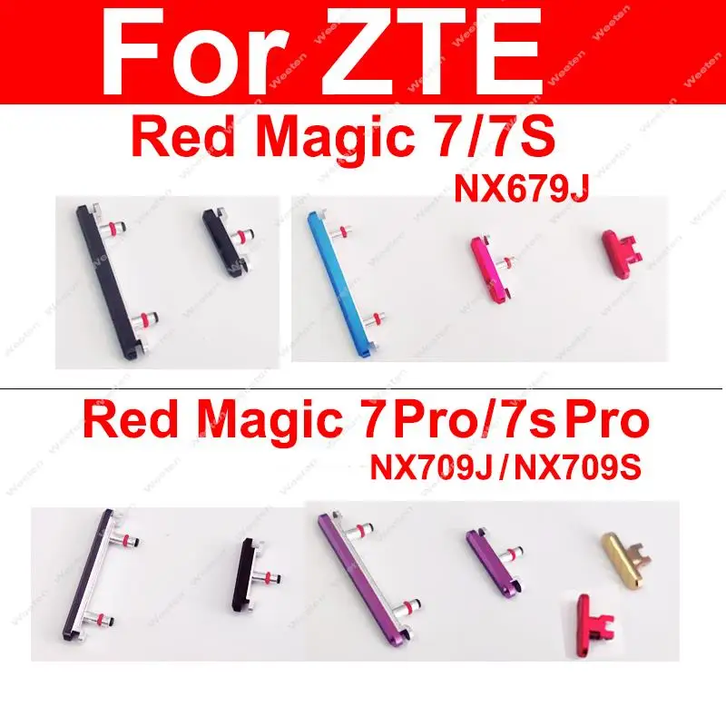 For ZTE Nubia Red Magic 7 7S NX679J 7 7S Pro NX709J/NX709S On OFF Power Volume Swith Button Gaming Side Keys Parts