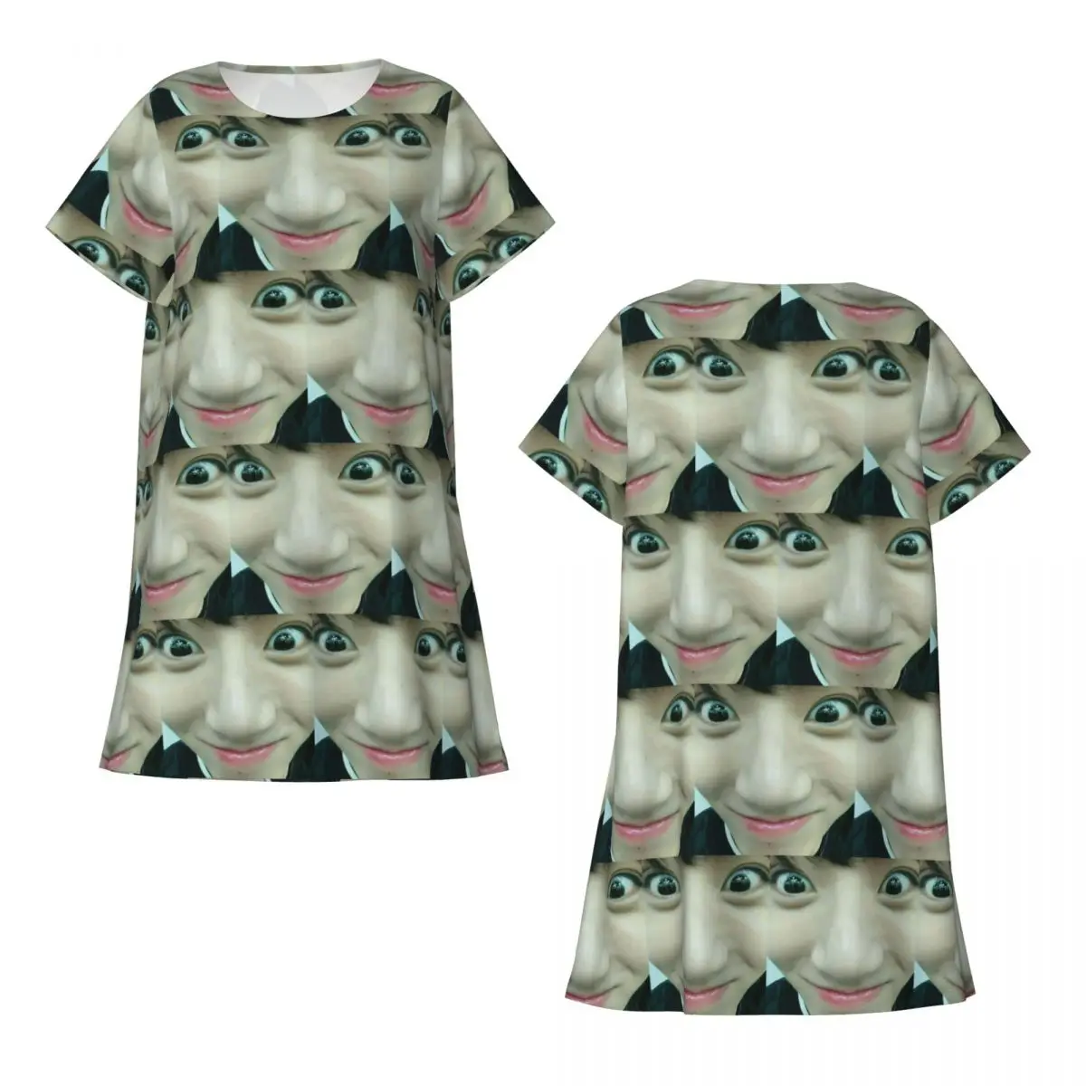 

Custom Jungkook Meme Face Short Sleeves Nightdress For Sleeping Sleepshirts Women Short Sleeve Nightgowns Loose Pajama Dress