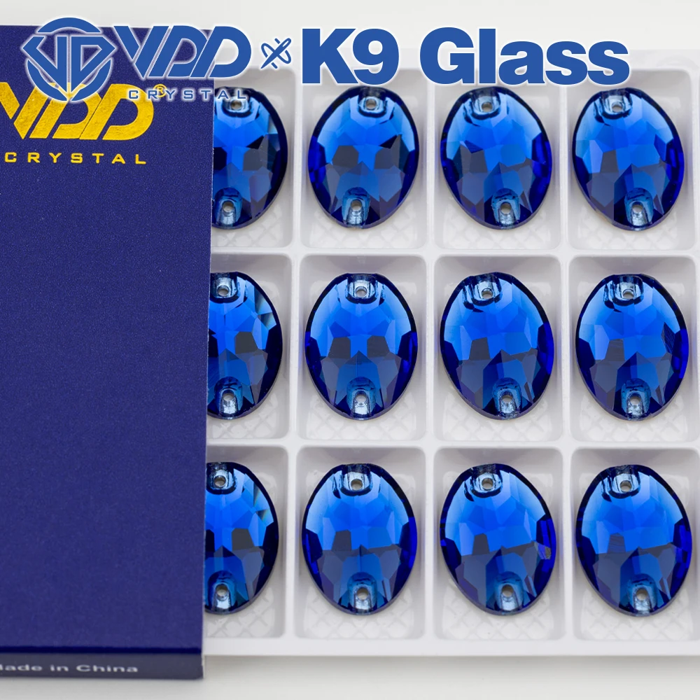 VDD Oval Multiple Colors Top Quality K9 Glass Sew On Rhinestones Crystal FlatBack Sewing Stones For DIY Clothes Accessories