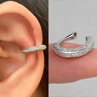1PC Delicate Zircon Clip on Earrings Female Heart Ear Cuff No Piercings Fake Cartilage Earrings for Women 2025 Fashion Jewelry