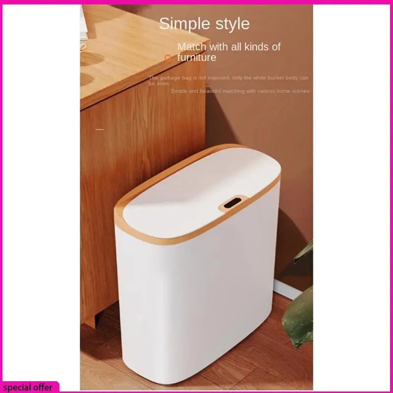 

A65Z Инфракрасный индуктивный космический мусорный бак, домашний мусорный бак с крышкой для гостиной, кухни, офиса, аккумулятор, умный мусорный бак Easy Insta