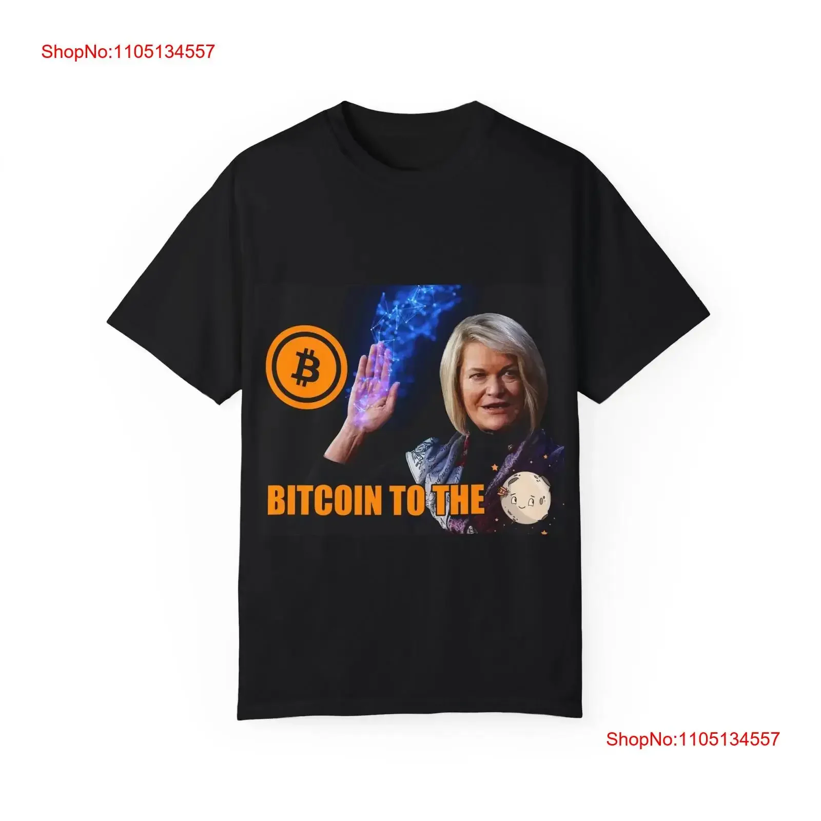 

Bitcoin to the Moon Senator Cynthia Lummis Garment Dyed T Shirt vintage Washed Top For Everyday Wear Unisex Breathable fashion