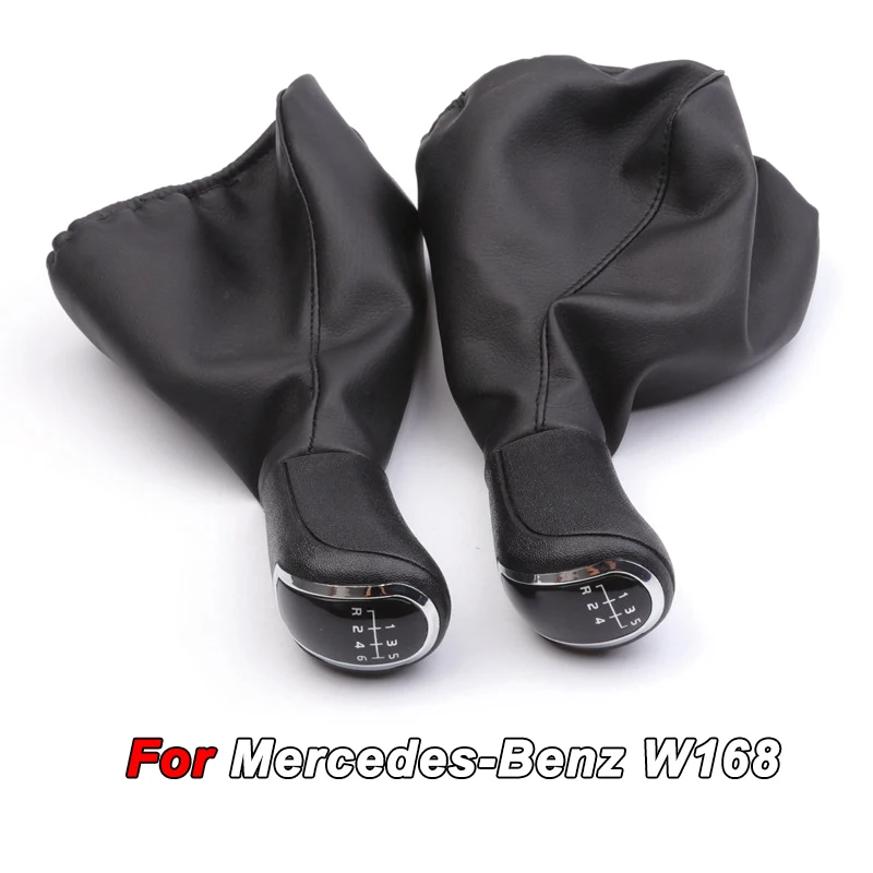 

5/6 Speed Black Gear Shift Knob & Dust Boot for Mercedes-Benz W168 - Car Transmission Lever, Durable Cockpit Accessories