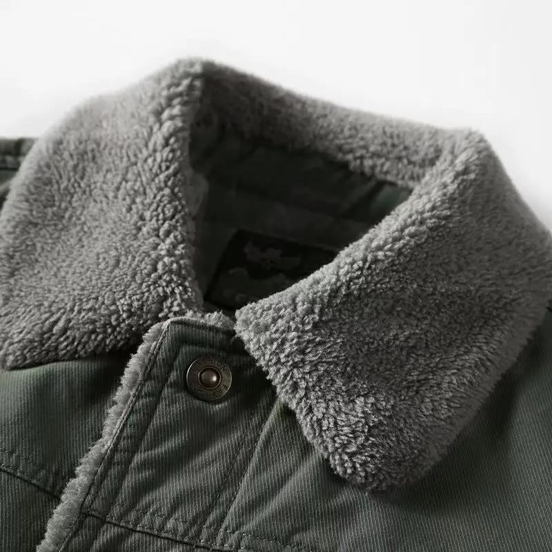 Winter Cotton Coat Men's Clothing Fleece Jacket Warm Thick Single Breasted Windbreaker Short Tops Luxury Branded Clothing Coats