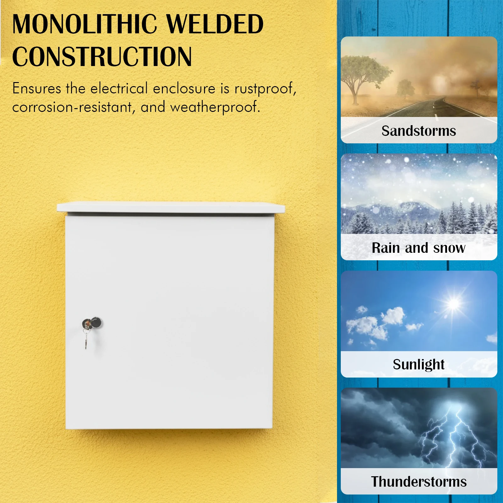 

12U Industrial Electrical Box Dustproof Electrical Junction Box Metal Wall Mount for Electrical Services and Battery Accessories