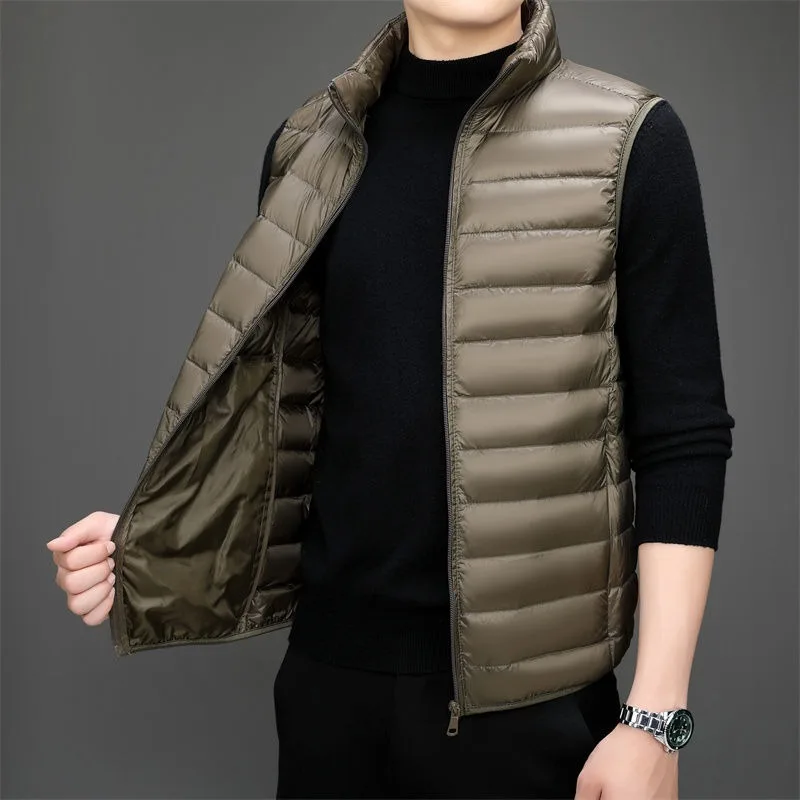 

Зимний новый мужской легкий хлопковый жилет большого размера, утолщенная куртка без рукавов, повседневная модная модная куртка