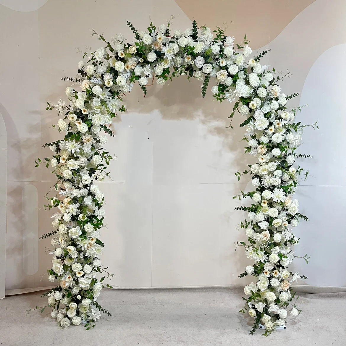 Wrought Iron Arch Wedding Stage Background Black Shelf Double Arch