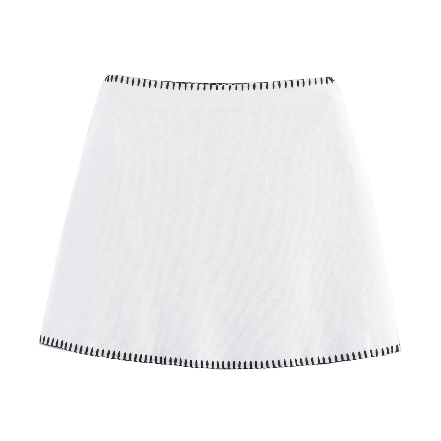 Deeabae feminino outono nova coleção cor contrastante bordado em torno do pescoço camisa de malha conjunto meia saia