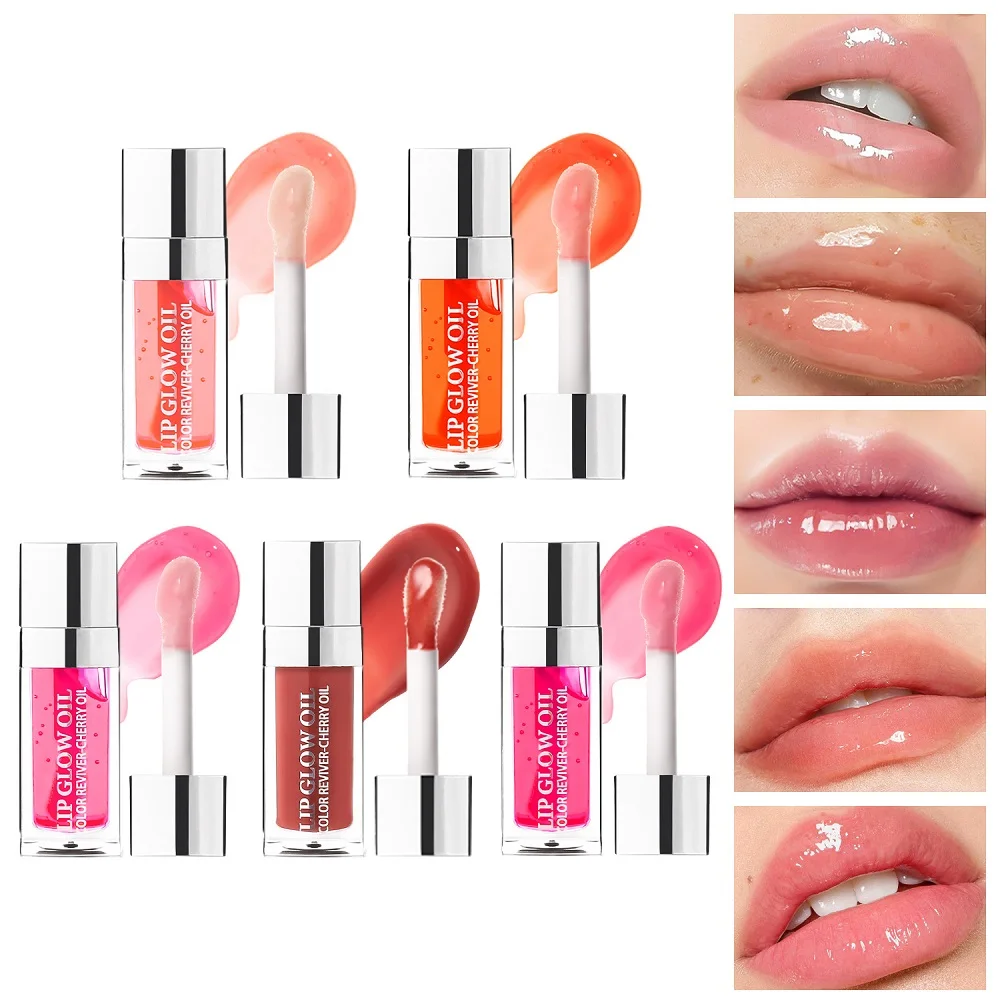 Clear Crystal Lip Gloss Jelly Lip Oil Gloss Sexy Plump Makeup Moisturizing Plumping Lip Gloss Oil Tinted Lip Plumper Lips Care