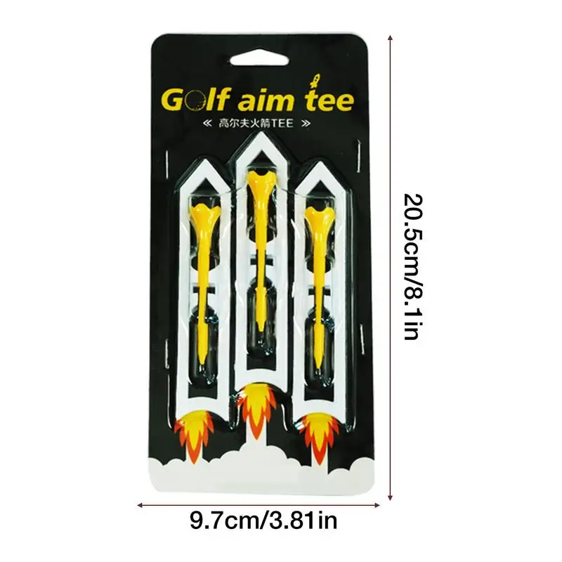 Tees For Golfing Practice 3pcs Professional Golf Practice Rocket Tees Rocket Design Golf Practice Tool per corte e guida