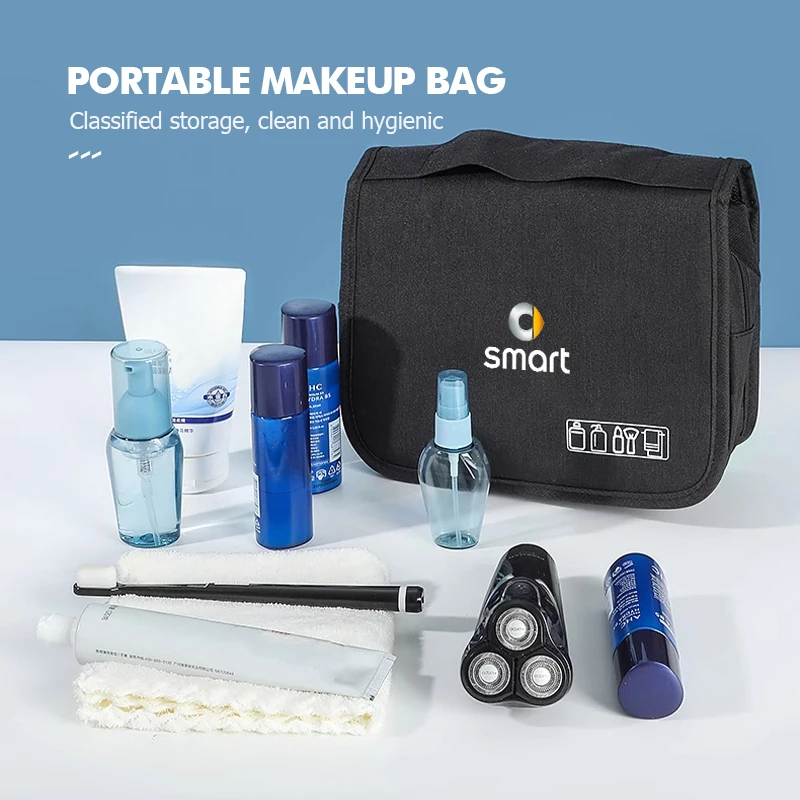 Travel Waterproof Folding Toiletry Cosmetic Storage Make Up Bag For Smart EQ Cabrio Crossblade ROADSTER City-Coupe 452 454