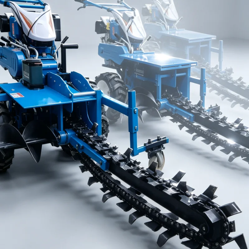 Trenching Machine Walk Behind Chain For Farm Orchard Irrigation Drainage Pipeline Portable Ditching Machine