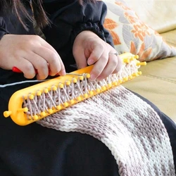 Knitting Loom DIY Craft Weaving Loom Plastic Pompom Sock Hat Shawl Stitching Tool Scarves Maker Crochet Long Handle Weaving Tool