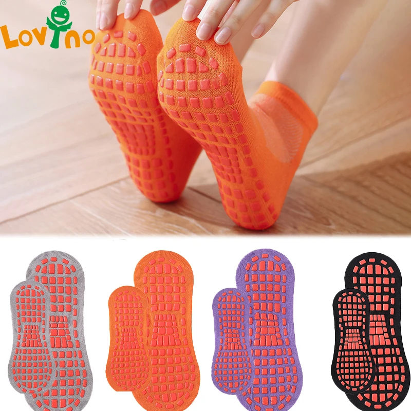 Calcetines antideslizantes para niños y adultos, calcetines cortos transpirables de algodón para trampolín, calcetines elásticos para deportes familiares y exteriores para niños y niñas