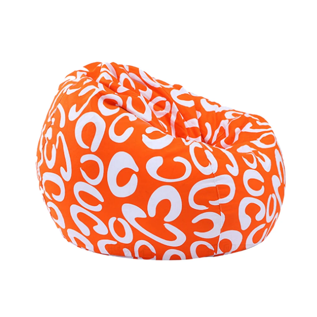 Modern Printed Linen Beanbag Cover Sofa Slipcover Toy Storage Case Art Print