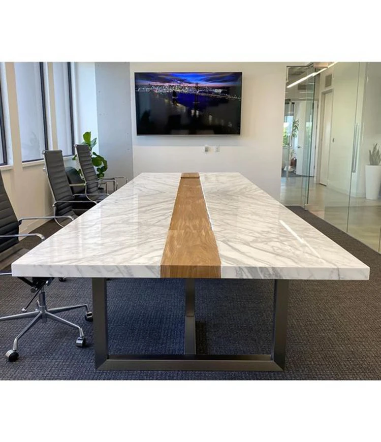 Stylish group meeting artificial stone meeting table conference modern