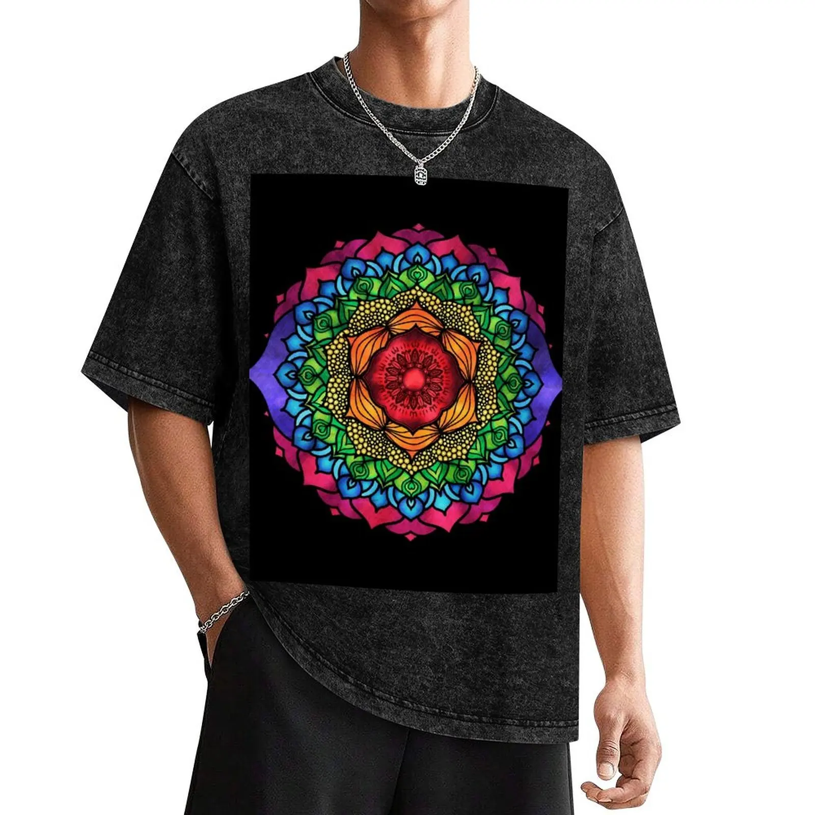 7 Chakra Mandala – 01 BBG T-Shirt funny shirt cotton animal prinfor boys summer shirt custom shirt men t shirts high quality