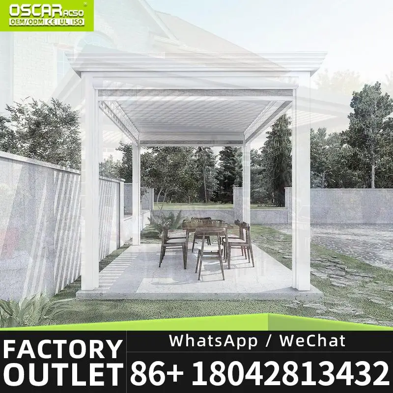 Waterproof Retractable Adjustable Outdoor Canopy Roof for Garden Patio Balcony pergola