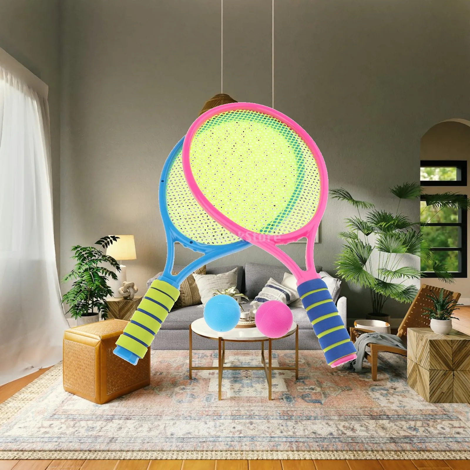 Kids Sports Fitness Toy Educational Outdoor Tennis Racket Game for Children Family Play Equipment
