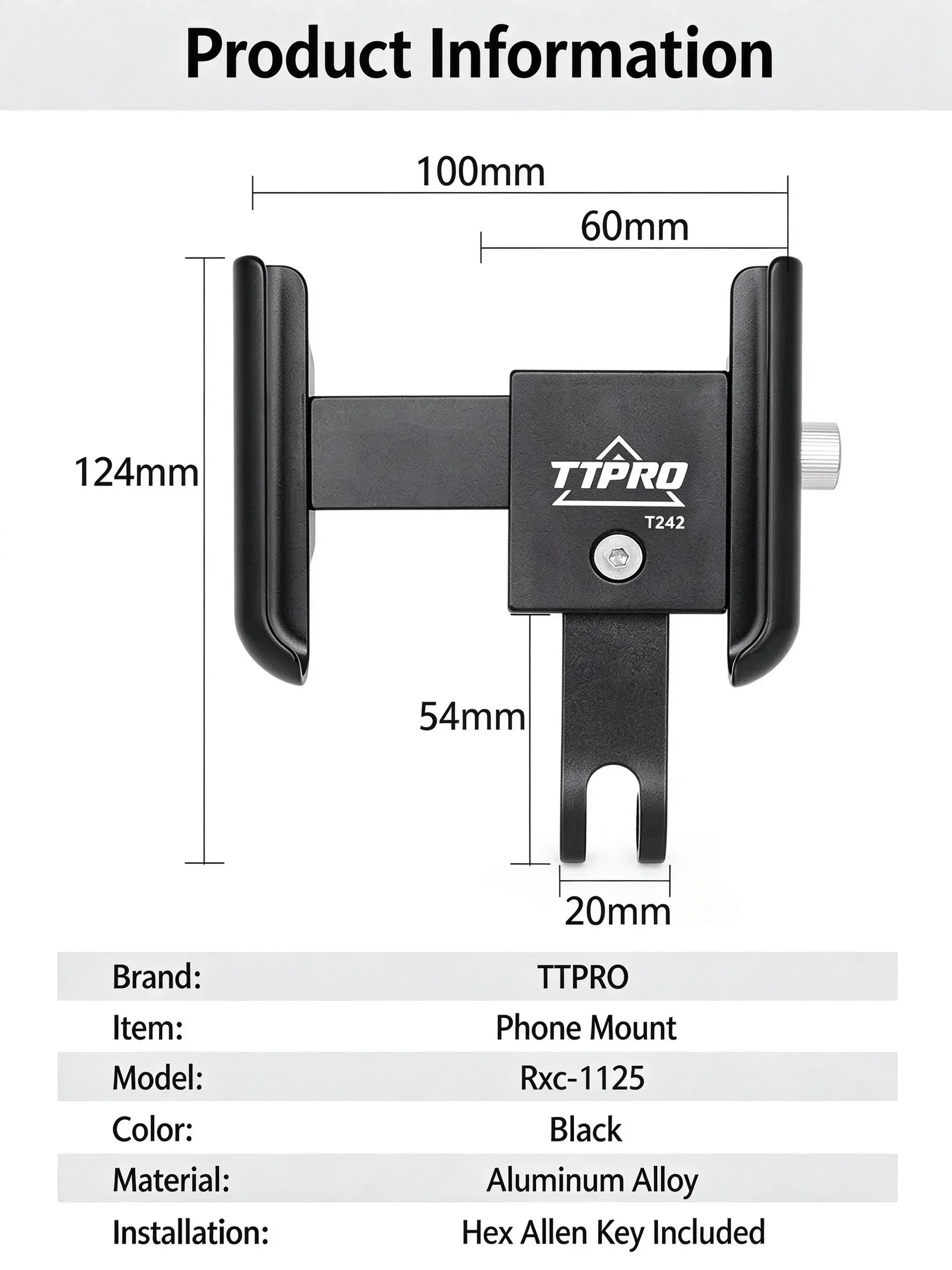 Aluminum Alloy Bike Phone Mount Stem Top Cap 360 Rotatable Adjustable Bicycle Phone Holder for MTB Road Cycling 60-100mm Phone