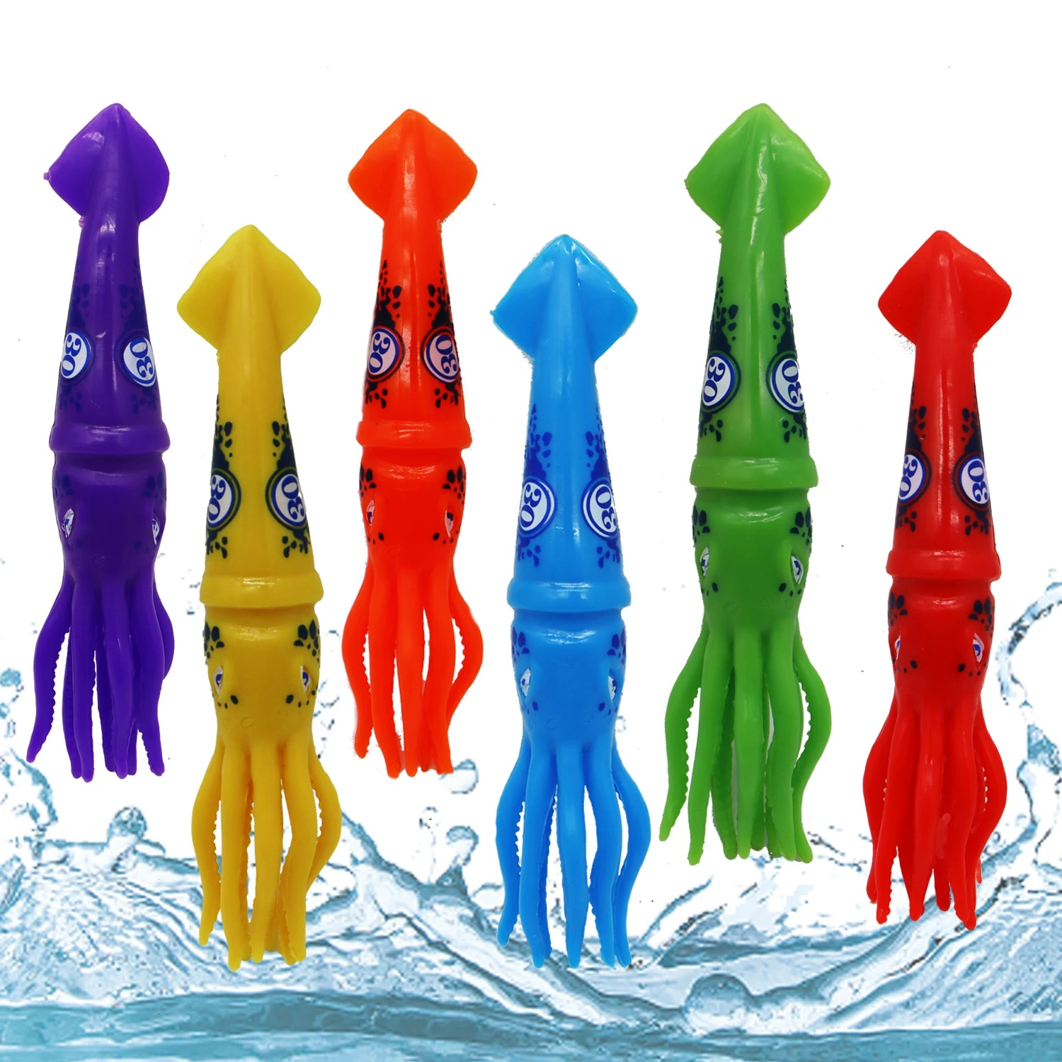 6pcs/lot Squids Summer Diving Training Toys Torpedos Sharks Underwater Water Games Training Swimming Pool Gifts Set Toys For kid