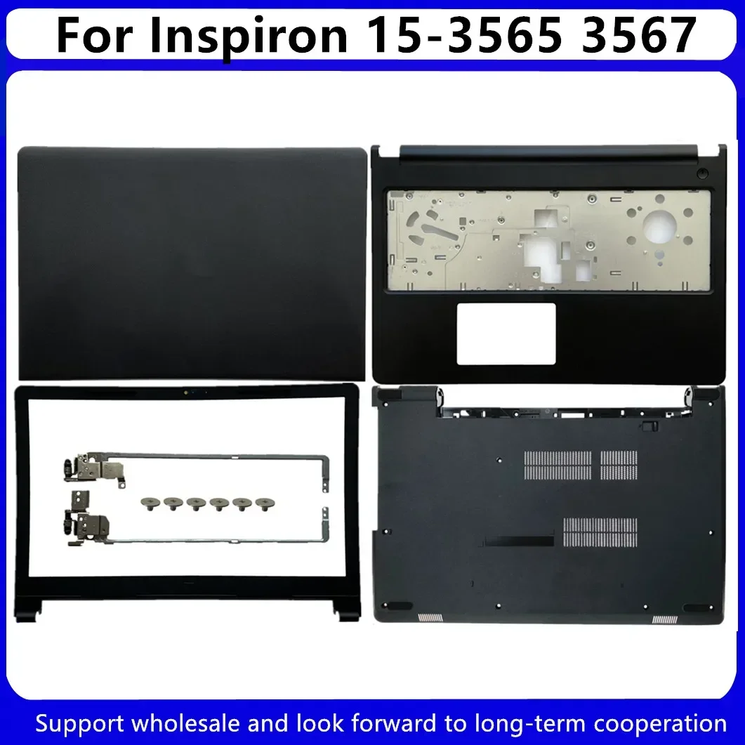 New For Dell Inspiron 15 3576 3565 3567 LCD Back Cover 0VJW69 /Bezel 0XD27R /Palmrest Upper 04F55W / Bottom 0X3VRG/Hinges