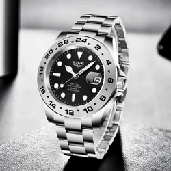 LIGE Fashion Diver Watch Men Top Brand Luxury Mens Watches Casual Business Sport Waterproof Quartz Chronograph Relogio masculino