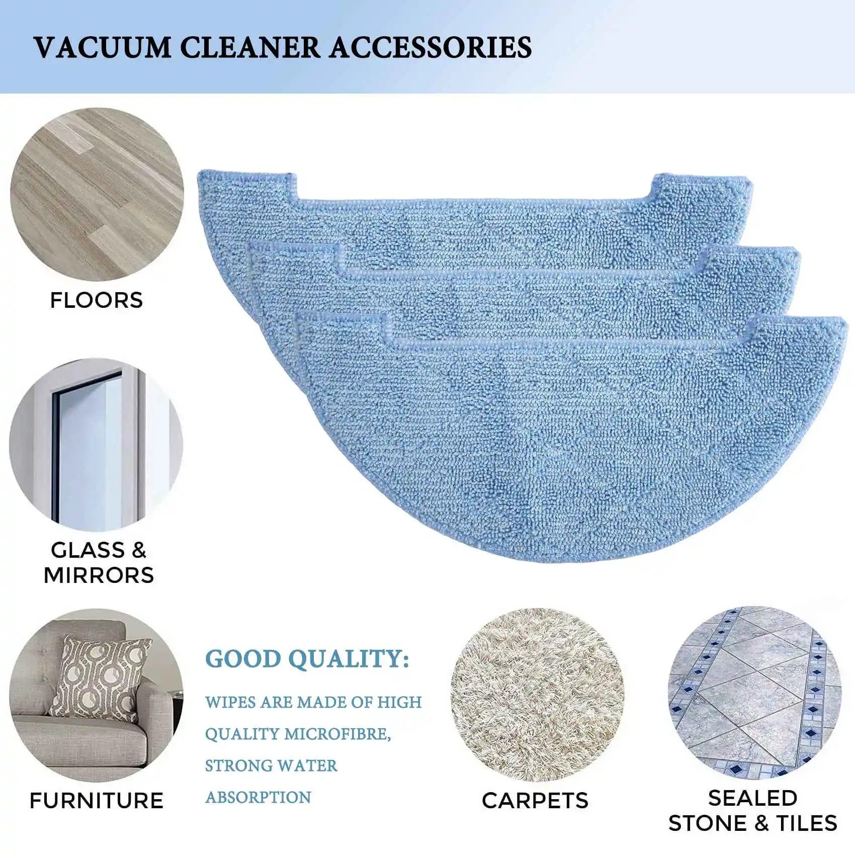 Replacement Filter Brush Wipe Spare Parts Accessory Set for ILIFE_AC79