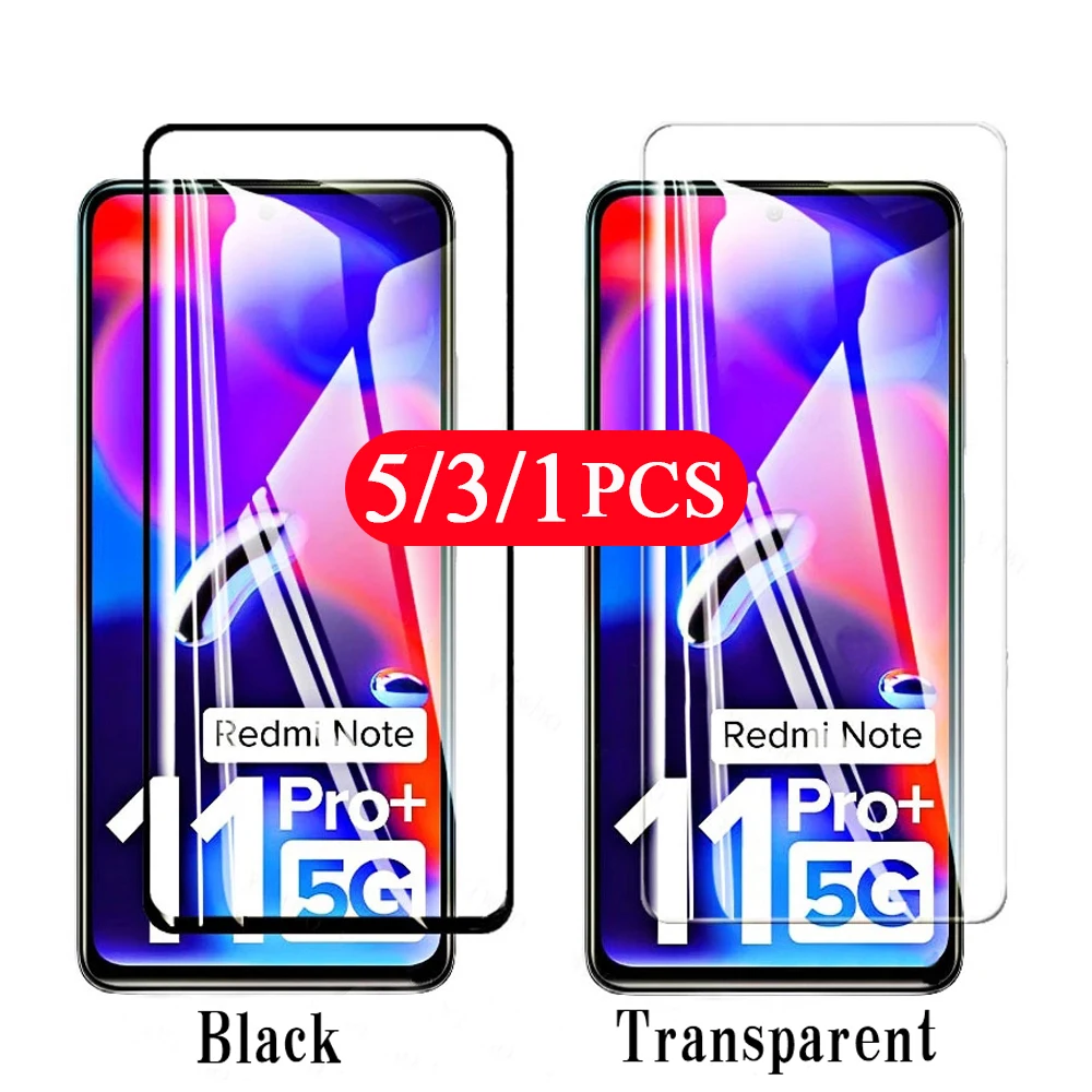 5/3/1Pcs 9H Protective Film Screen Protector For Redmi Note 10 Pro Max 10S 11 11T SE 11S 11E Pro Plus Tempered Glass smartphone