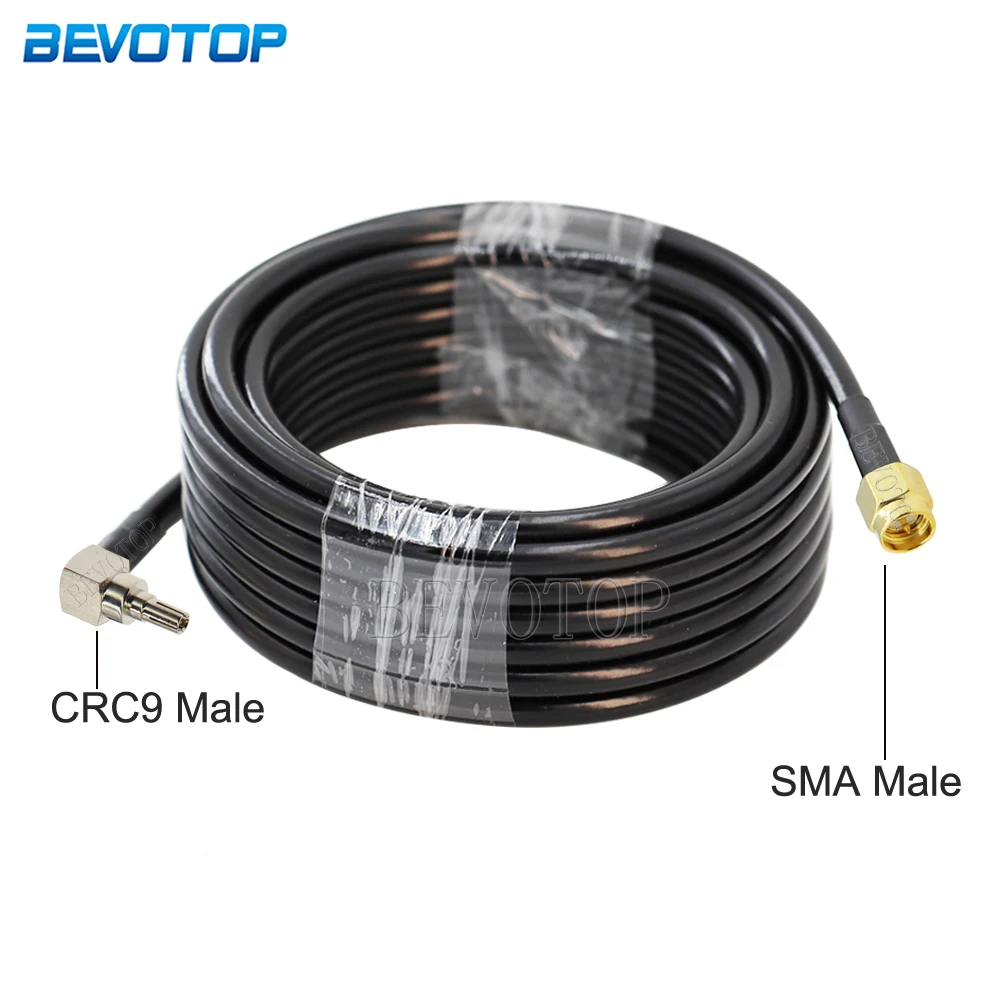 

RG58 Cable SMA Male to CRC9 Male Right Angle Plug Connector 50-3 RG-58 RF Coaxial Pigtail WIFI 3G Modem Extension Cord Jumper