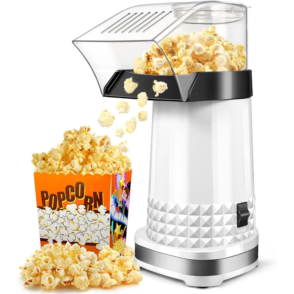 

4.5 Quarts No Oil Electric Popcorn Machine with Measuring Cup + Melts Butter, Quick & Easy Hot Air Popcorn Popper Maker with