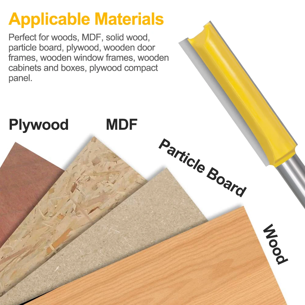 Flush Trim Router Bit Lange 50-76Mm Hout Router Bit 8Mm Shank Straight Frees Voor Houtbewerking graveren Gereedschap Tenon Cutter