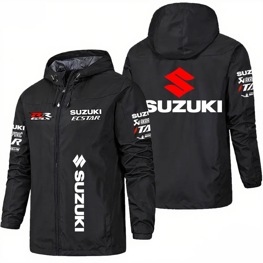 Suzuki Logo Racing Team Men's Waterproof Jacket, Suzuki Logo Windproof Jacket, Outdoor Sports Fashion Jacket