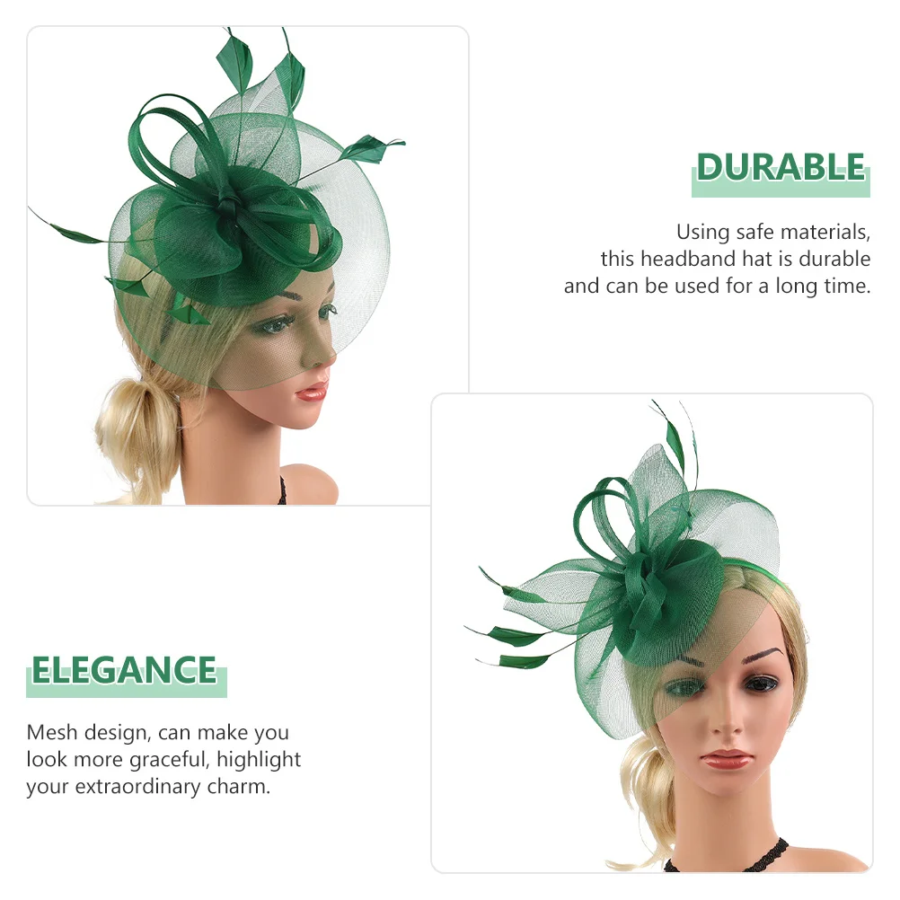 

Flower Hairband Fascinator Hat Lightweight Mesh Women Tea Party Pink Banquet Wedding Gauze Bridal Headwear Accessories