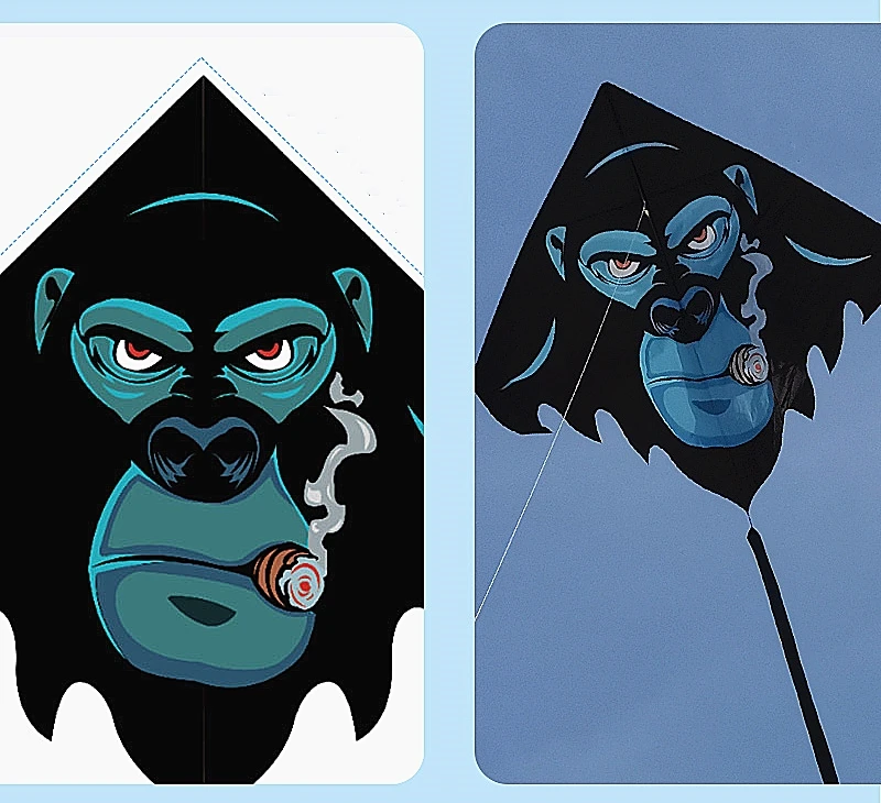 送料無料ジャイアントエイプ凧大型凧屋外のおもちゃ子供のためのドラッヘンセルフボラントランファンインフレータブル凧ワイヤレス凧揚げ