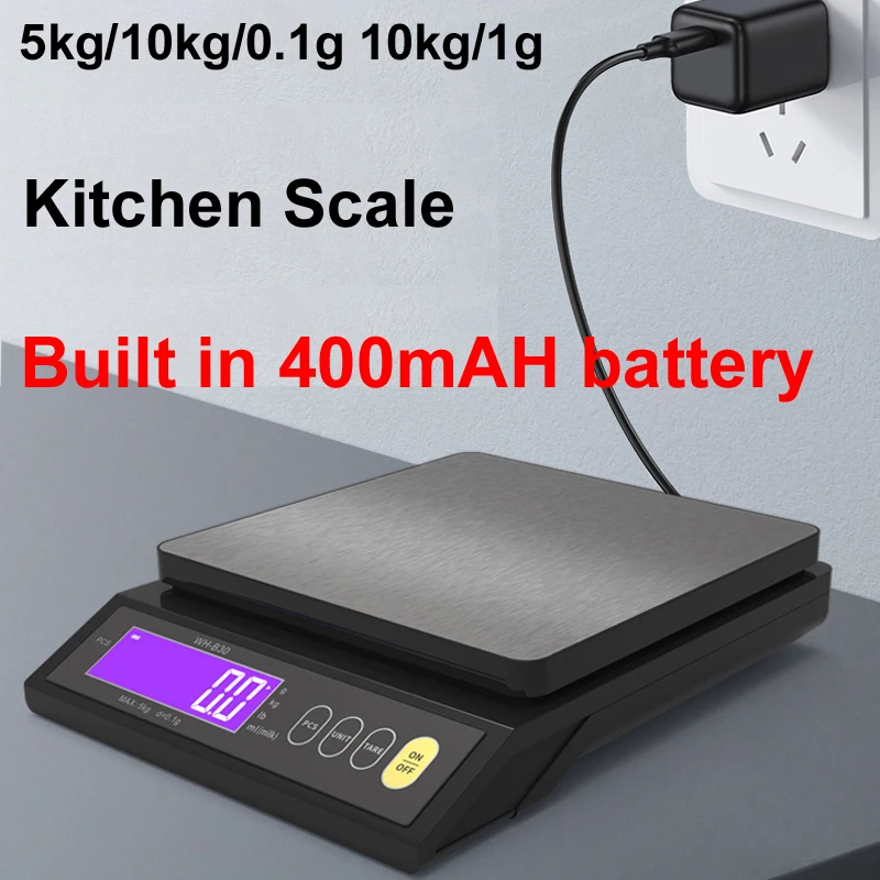 5 kg/10 kg/0,1 g 10 kg/1 g Digitale elektronische Küchenwaage LCD Wasserdicht Edelstahl Messung Wiegen Backwerkzeug Eingebaute Batterie